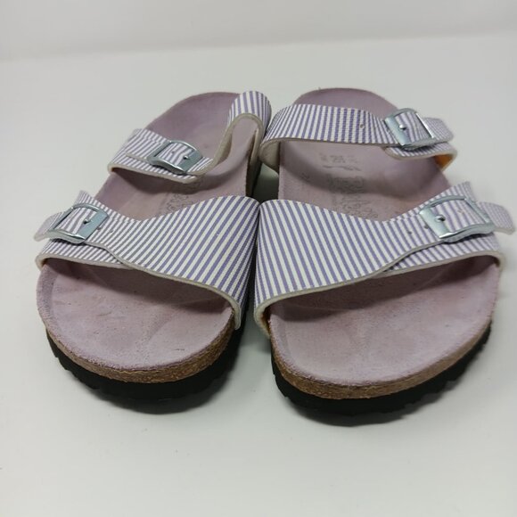 Birkenstock Birki’s lavender and white stripes sandals size 38/5  L3  M5 - Picture 5 of 5